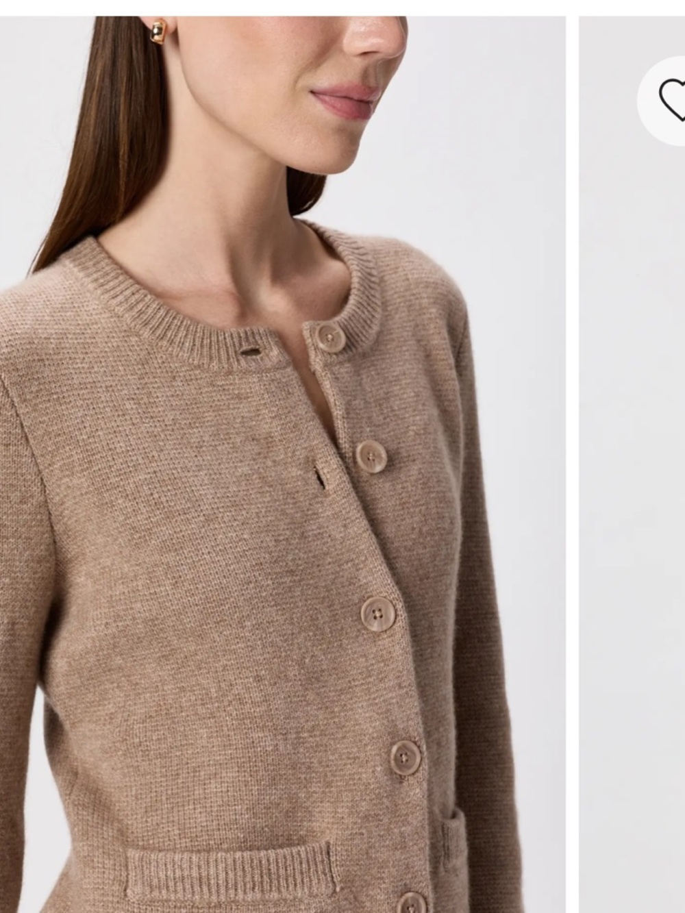 Quince  Mongolian Cashmere Structured Cardigan Sweater Oatmeal Size Small - Picture 3 of 7